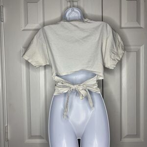 Daydreamer LA Women’s Cropped Tee White Short Sleeve Casual Top XS